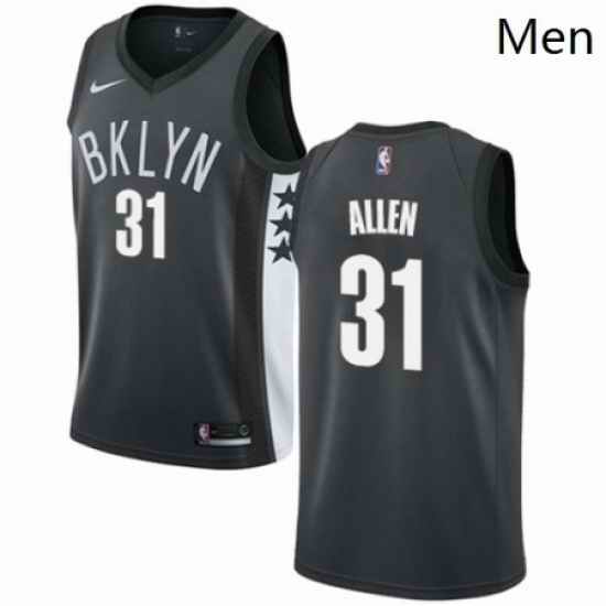 Mens Nike Brooklyn Nets 31 Jarrett Allen Authentic Gray NBA Jersey Statement Edition